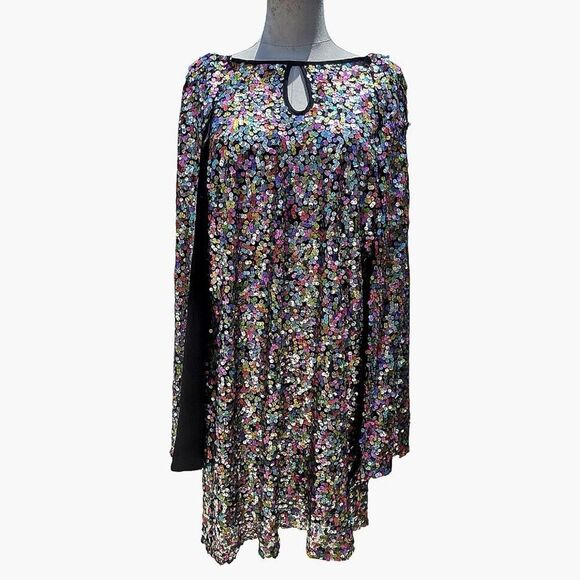 NWT Smak Parlour 1960’s Style Downtown Scene Multicolor Sequin Dress Size 1X - Picture 2 of 10